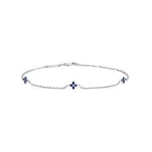 Blue Sapphire Bracelet in 18K White Gold