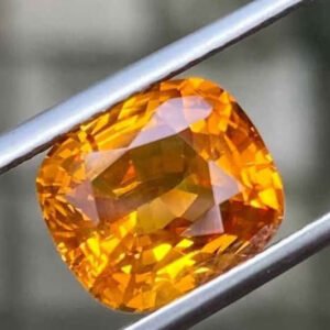 Ceylon Orange Sapphire – 5.01ct Cushion Cut Heated Gemstone