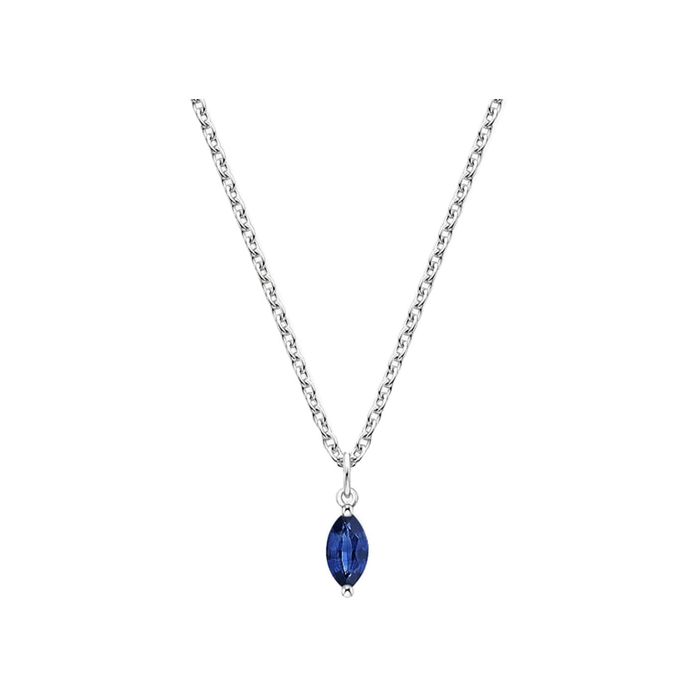 Marquise Blue Sapphire Pendant in 18K White Gold – 1.32ct Sapphire