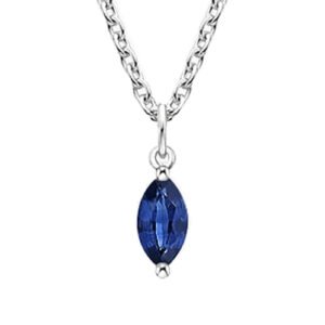 Marquise Blue Sapphire Pendant in Silver – 1.60ct