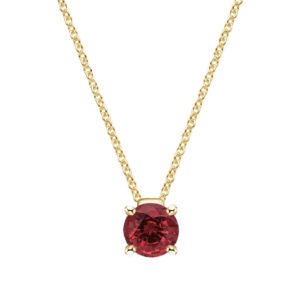 Round Ruby Pendant in 18K Yellow Gold – 0.82ct