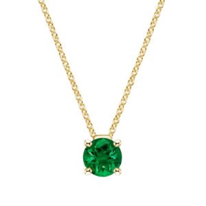 Round Tsavorite Pendant in 18K Yellow Gold – 0.82ct