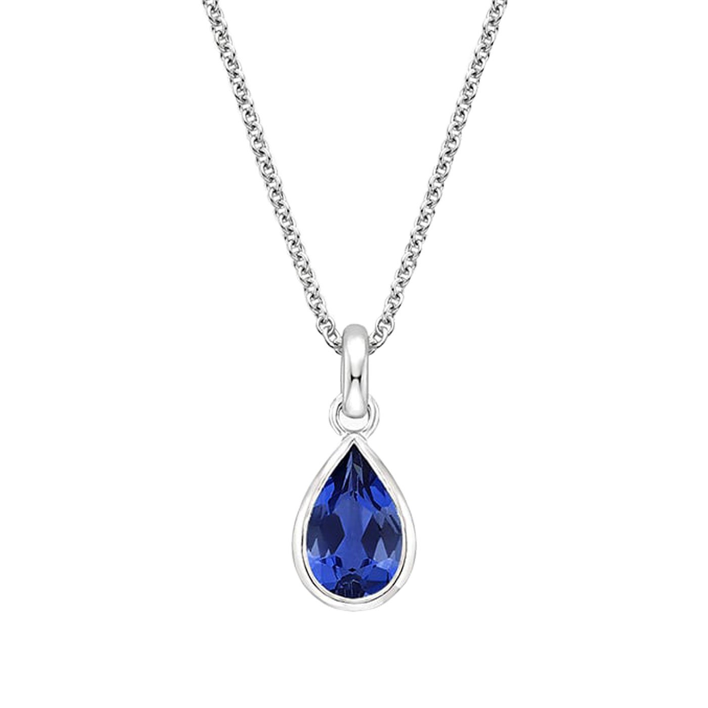 Teardrop Natural Royal Blue Ceylon Sapphire Pendant in 18K White Gold – 1.15ct Sapphire